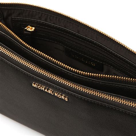 michael michael kors adele double zip cross body bag|Adele Pebbled Leather Crossbody Bag .